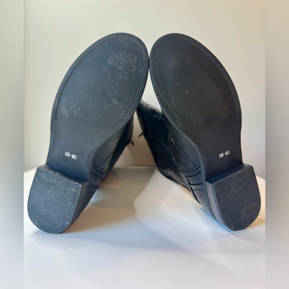 GUESS G Harvest Tall Riding Black Leather Buckle Boots Size 8 - Picture 13 of 16